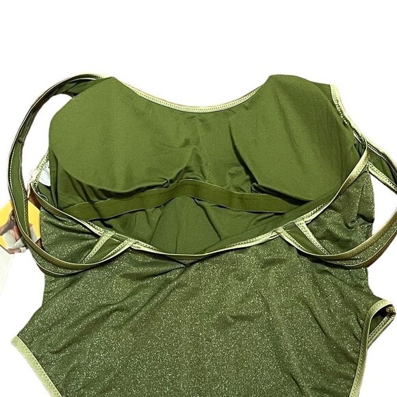 NWT Fe Noel X Target Metallic Green One Piece Bathing Suit, Size XXL - Picture 8 of 13